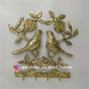 جاکلیدی برنزی طرح گل و بلبل
