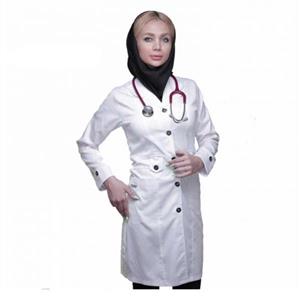 روپوش پزشکی و پرستاری طرح صبا دکمه سورمه ای