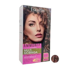 کیت رنگ مو اسکالیم سری collagen keratin شماره 5.57 حجم 100 میلی لیتر رنگ دارچینی