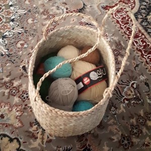 سبد حصیری مدل استوانه17-27 بسته سه عددی