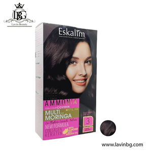 کیت رنگ مو اسکالیم سری collagen keratin شماره 3 حجم 100 میلی لیتر رنگ قهوه ای تیره