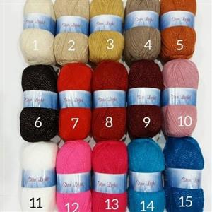 کاموا استار لایت لمه(زری دار)با کیفیت عالی و رنگهای جذاب با متراژ بالا 360متر مناسب بافت های فانتزی؛شیک و مجلسی