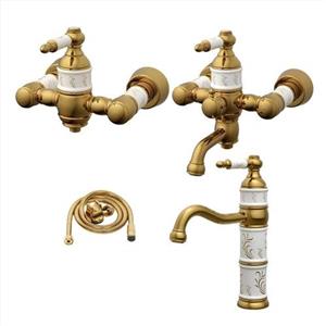 ست شیرآلات کسری مدل توکیو سفید طلایی