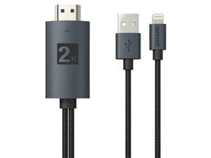 کابل لایتنینگ به hdmi پورودو Porodo PD-ABHDL2 Braided HDMI to Lightning