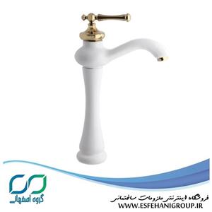 شیر روشویی پایه بلند البرز روز مدل مجیک سفید طلایی