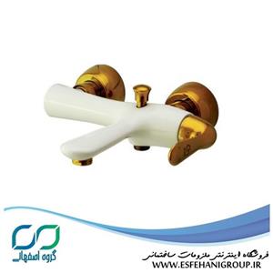شیر حمام کرومات مدل یاتو سفید طلایی