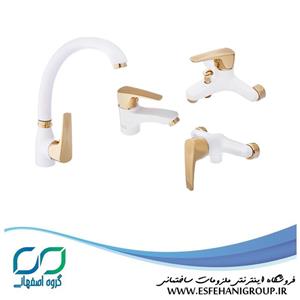 ست شیرآلات طوفان فلز مدل مهر سفید طلایی