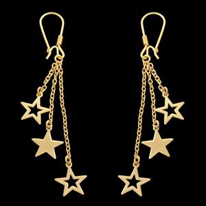 گوشواره طلا 18 عیار زنانه طلای مستجابی مدل ستاره  کد 25 -