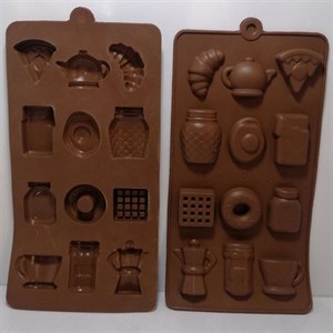 قالب شکلات مدل سیلیکونی طرح چای و قهوه
