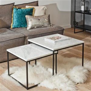 میز جلومبلی دیزم مدل CO_G100_70_W مجموعه دو عددی