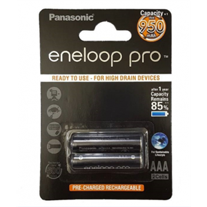 باتری نیم قلمی قابل شارژ پاناسونیک مدل Eneloop Pro - بسته 2 عددی Panasonic Eneloop Pro AAA Rechargeable Battery - Pack Of 2