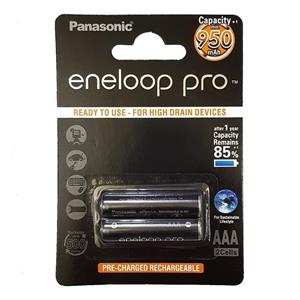 باتری نیم قلمی قابل شارژ پاناسونیک مدل Eneloop Pro - بسته 2 عددی Panasonic Eneloop Pro AAA Rechargeable Battery - Pack Of 2