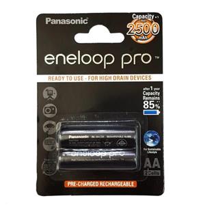 باتری قلمی قابل شارژ پاناسونیک مدل Eneloop Pro بسته 2 عددی Panasonic AA Rechargeable Battery Pack Of 