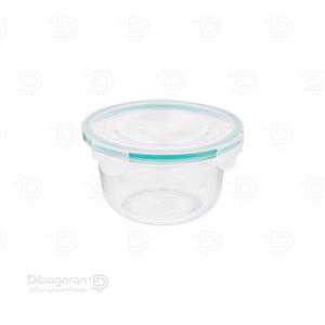 ظرف شیشه ای گرد دربدار 1.2 لیتری لیمون