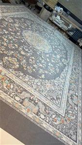 کاور فرش و روفرشی کشدار پرفروش زمینه طوسی کد 1345 