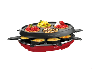 راکلت کباب پز و کرپ ساز تفال فرانسه Tefal 3-in-1 für 8 Personen Rot RE3105 