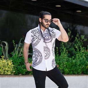 پیراهن مردانه VERSACE سفید کد 8086 