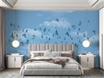 پوستر دیواری طرح آسمان و پرندگان W12013420