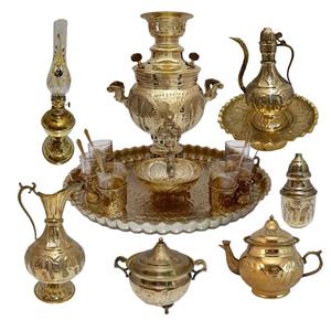 سرویس سماور ذغالی 3 لیتر برنجی