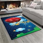فرش چاپی طرح بالون قرمز و آسمان شب ba-5909