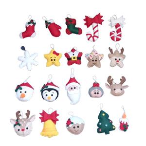 آویز نمدی مدل درخت کریسمس مجموعه 20 عددی