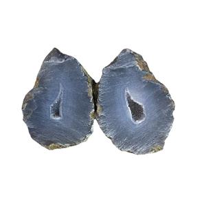 سنگ راف عقیق مدل توپی ژئود کوارتز کد 0087 بسته دو عددی