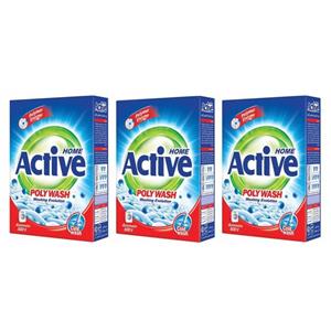 پودر ماشین لباسشویی پلی‌واش اکتیو -500 گرم بسته 3 عددی