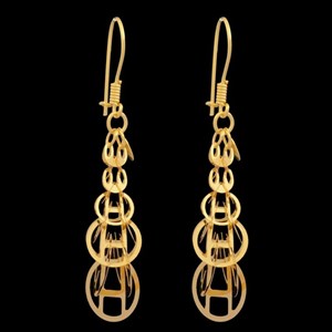گوشواره طلا 18 عیار زنانه طلای مستجابی مدل لیزر کات کد 03 