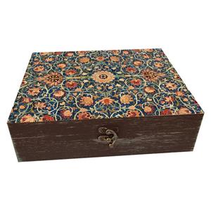 جعبه هدیه چوبی مدل هنری طرح کاشی کد WB232