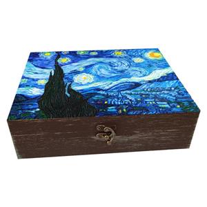 جعبه هدیه چوبی مدل هنری طرح ونگوک کد WB228