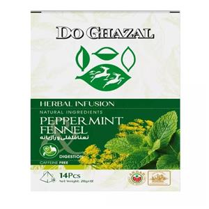 دمنوش نعنا فلفلی و رازیانه دوغزال بسته 14 عددی