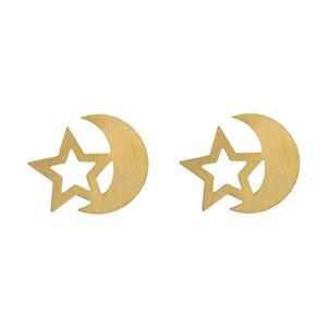 گوشواره طلا 18 عیار زنانه قیراط مدل ستاره ماه کد GH6268 -
