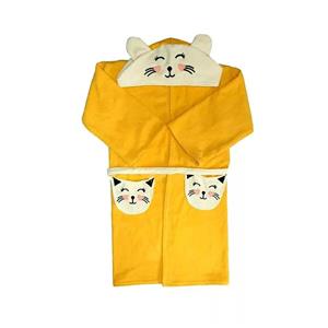 حوله پالتویی کودک کلبک مدل گربه ای کد 60 سایز 80