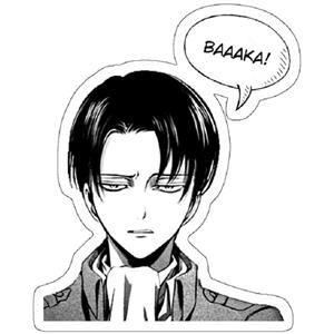 استیکر لپ تاپ مدل Levi Ackerman Baka - Attack on Titan art speech bubble