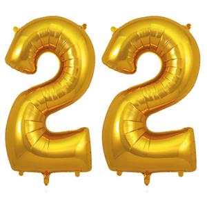 بادکنک فویلی مسترتم طرح عدد 22 پلاس مجموعه 2 عددی