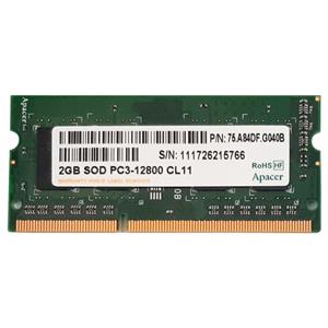 رم لپ تاپ DDR3 تک کاناله 1600 مگاهرتز CL11 اپیسر مدل 12800 ظرفیت 2 گیگابایت Apacer 12800 DDR3 1600MHz CL11 Single Channel Laptop RAM 2GB