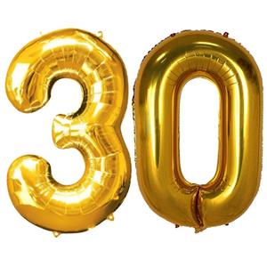 بادکنک فویلی مسترتم طرح عدد 30 پلاس مجموعه 2 عددی