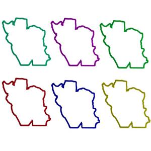 شابلون طرح نقشه ایران بسته 6 عددی