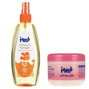 اسپری روغن بچه فیروز مدل ویتامینه حجم 200 میلی لیتر به همراه وازلین بچه