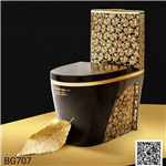 توالت فرنگی لوکس مشکی طلایی مدل BG707