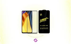 گلس شیشه ای تمام صفحه و فول چسب آنتی استاتیک موبایل Xiaomi Poco M3