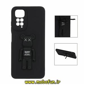 قاب گوشی Redmi Note 11 4G - Redmi Note 11S شیائومی طرح ربات KAWS سیلیکونی ژله ای پرو کمرا هولدر دار محافظ لنز دار مشکی کد 122