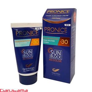 کرم ضد آفتاب بی رنگ پرونایس SPF 30 Pronice SunBlock No Color Cream 