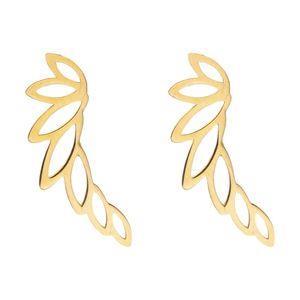 گوشواره طلا 18 عیار زنانه قیراط مدل برگ کد GH6258 -