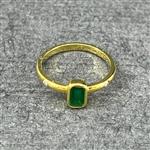 انگشتر طلا 18 عیار زنانه دوست خوب مدل Emerald dk838