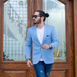 تک کت مردانه آبی روشن کد 9695