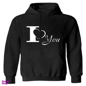 هودی دخترانه مدل F48 IYOU رنگ مشکی