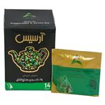 دمنوش گیاهی چای سبز و نعنا فلفلی آرسیس بسته 14 عددی