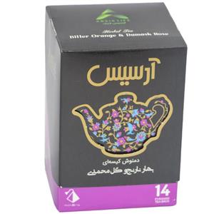 دمنوش بهارنارنج گل محمدی ارسیس بسته 14 عددی 