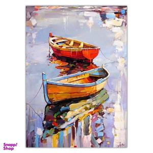 تابلو شاسی ونسونی طرح Boats Painting سایز 30x40 سانتی متر